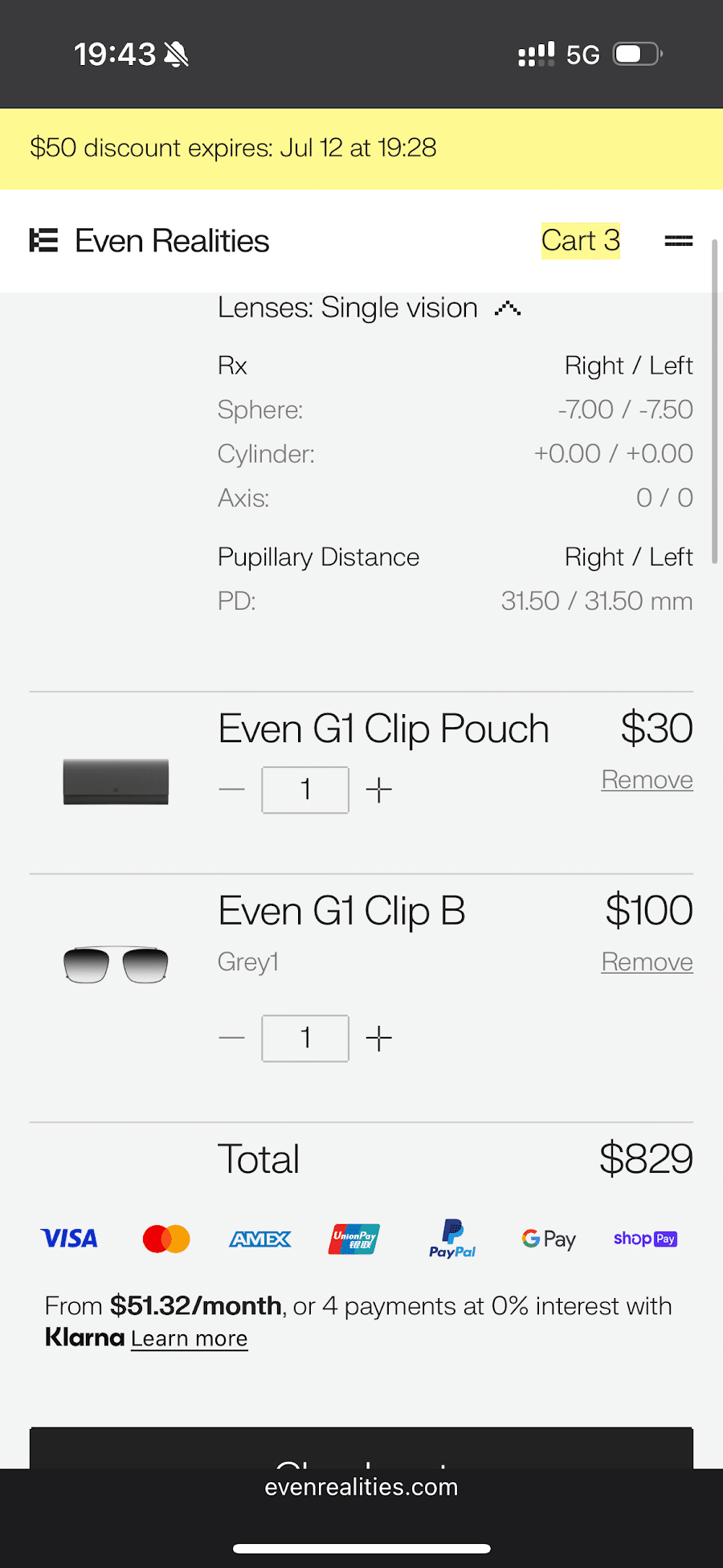 How it looks when set (severe nearsightedness)